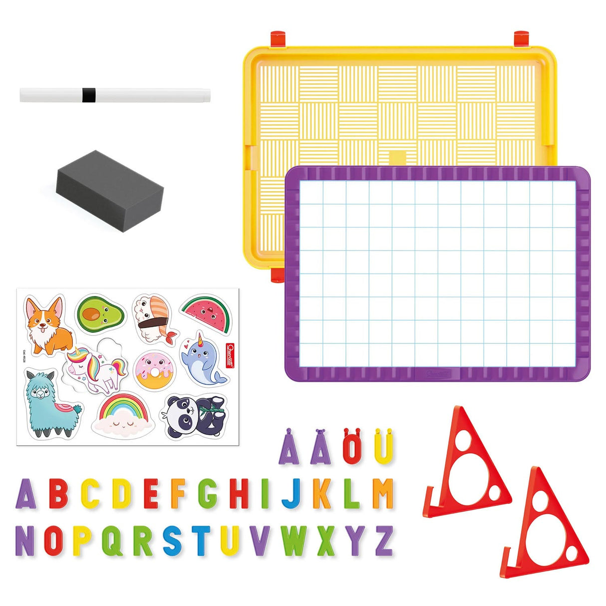 Quercetti magnetische Magnetbuchstaben 2-in-1 58-teilig