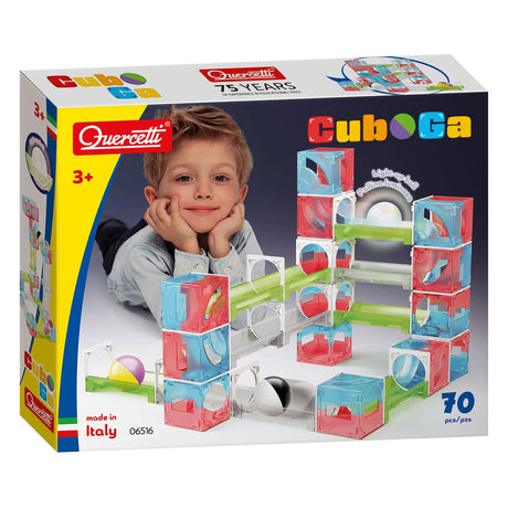 Quercetti Kugelbahn Cuboga – 70-teiliges Konstruktionsspielzeug für Kinder.