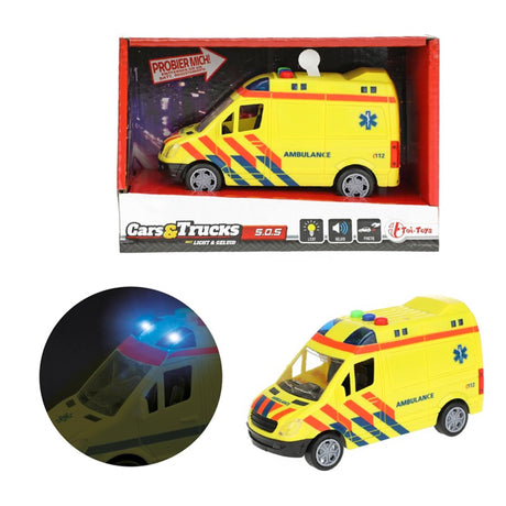 Toi-toys Krankenwagen – Spielzeugauto – Reibung – Licht und Ton – Spielzeug