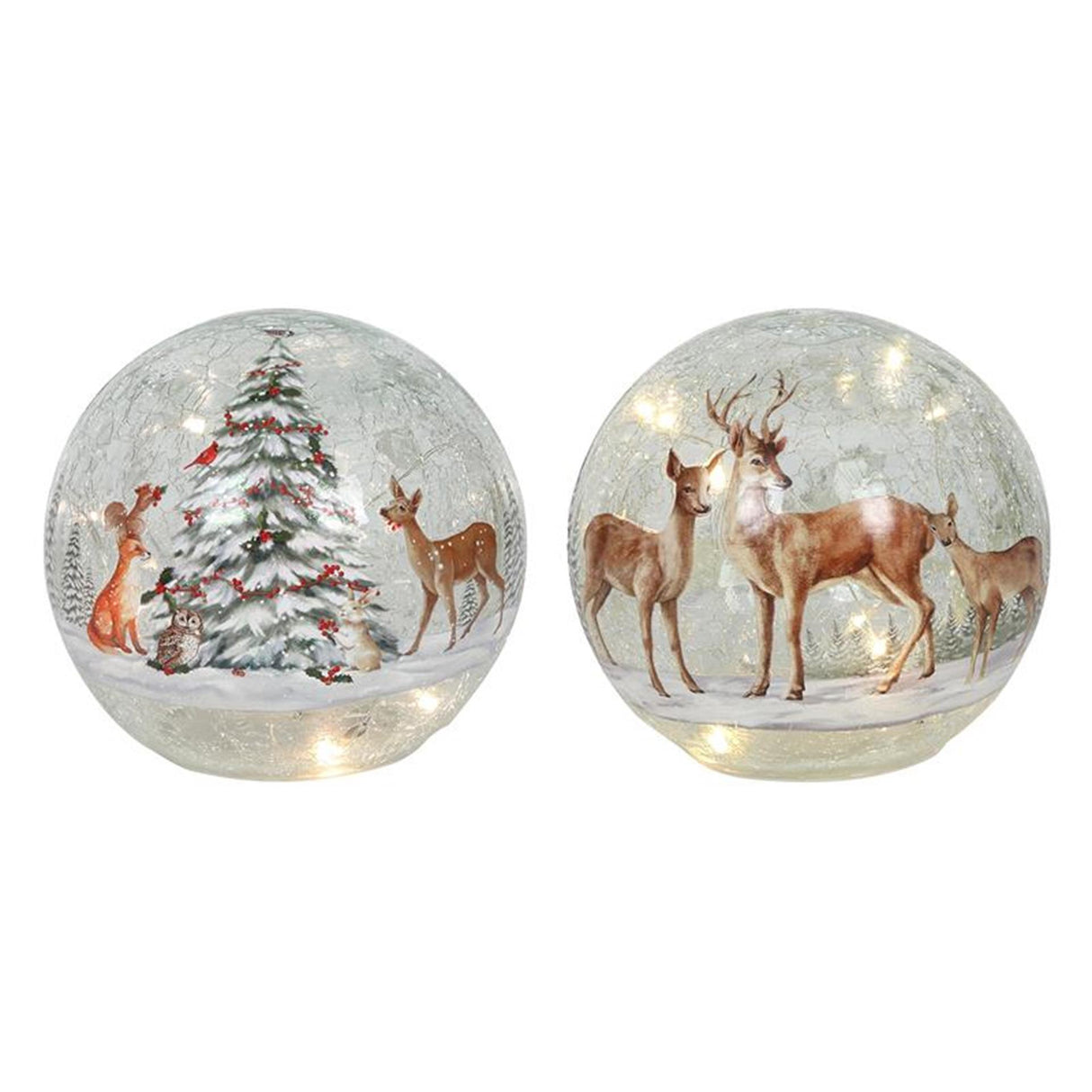 Svenska Living Ball Glas Weihnachtsrentier 15cm 10LED