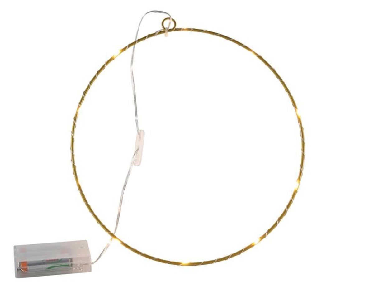 Svenska Wohndekoration aus Metall, 25 cm, goldfarben, 10 LED-Lampen