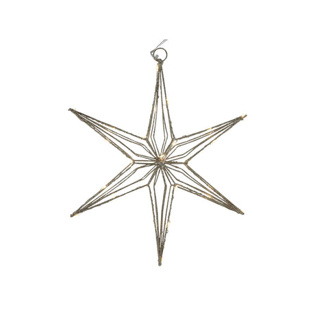 Svenska living kerst ster 6-punt goud metaal 30cm 25led warmwit met timer
