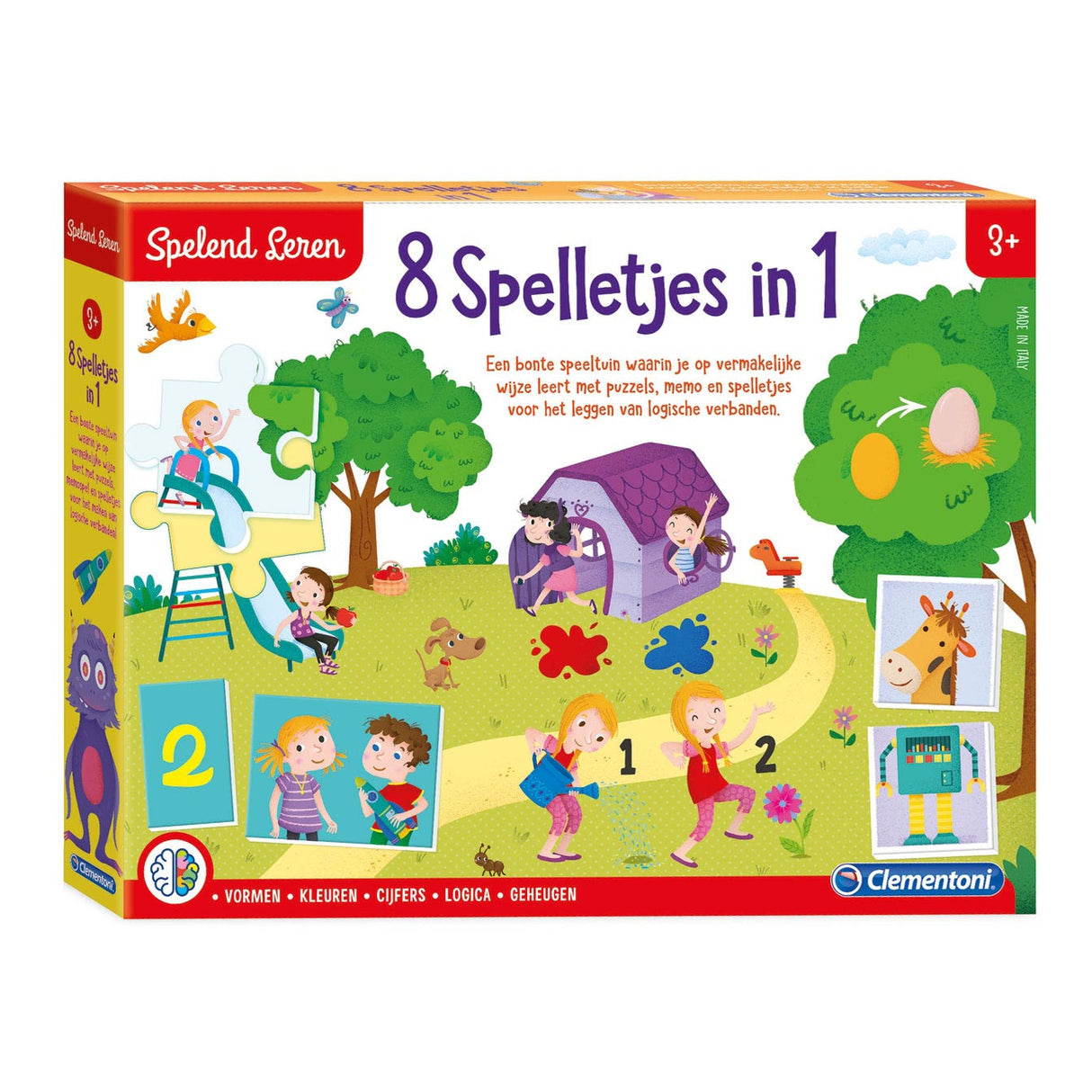 Clementoni spielerisch lernen – 8 Spiele in 1 – Lernspielzeug – Kleinkindspielzeug – 3–5 Jahre