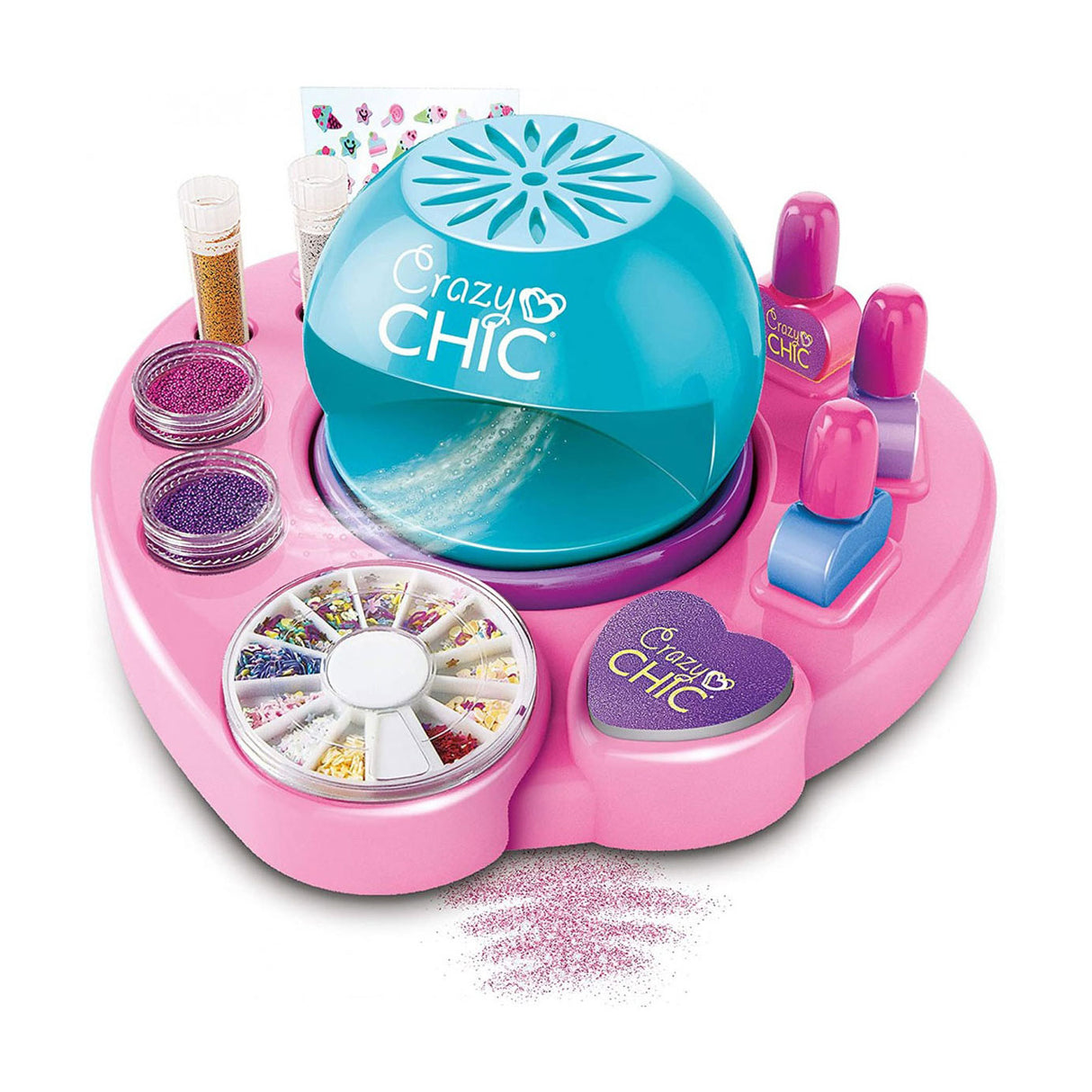 Clementoni Crazy Chic - Nagelstudio - Kindernagellack mit Trocknungslampe - 12 Stück - ab 12 Jahren