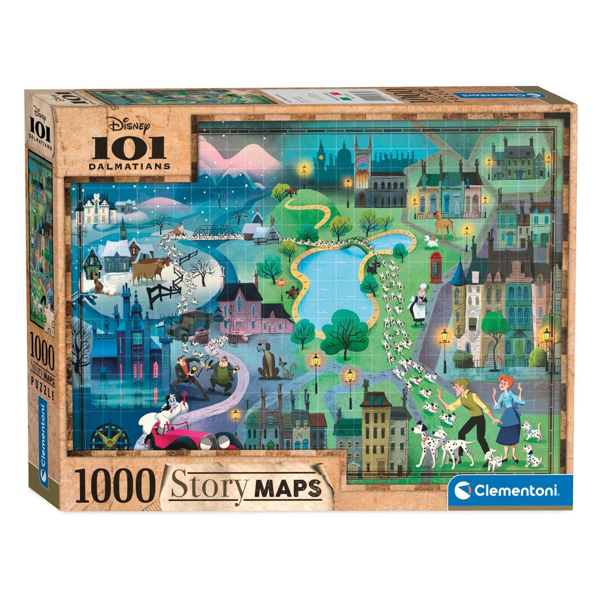 Clementoni World Map Puzzle 101 Dalmatiner, 1000st.