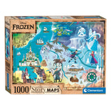 Clementoni wereldkaart puzzel disney frozen, 1000st.