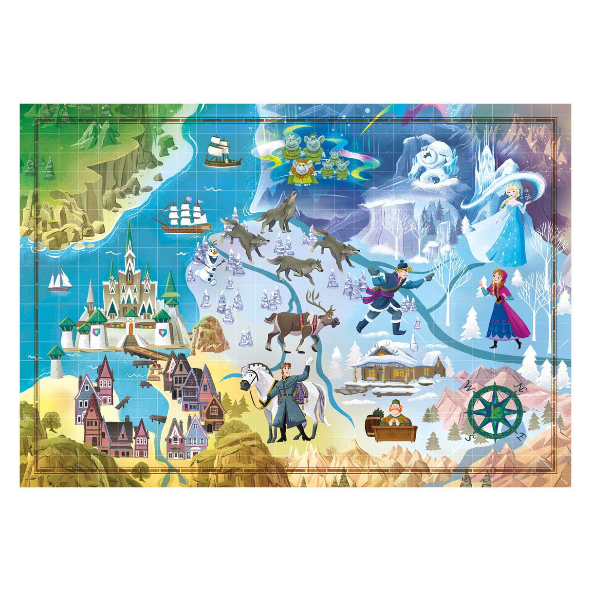 Clementoni Wereldkaart Puzzel Frozen, 1000st.