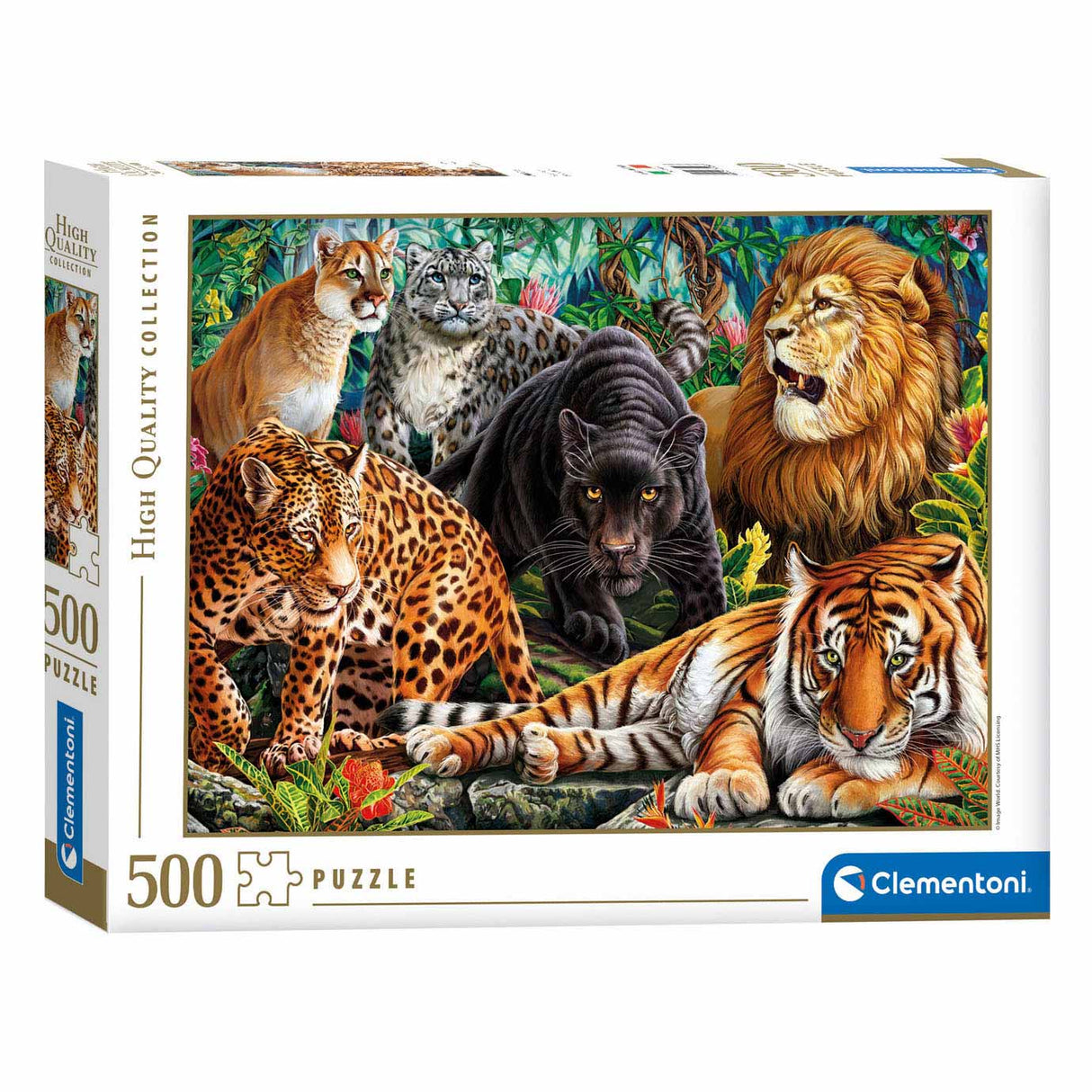 Clementoni puzzel wilde katachtigen, 500st.