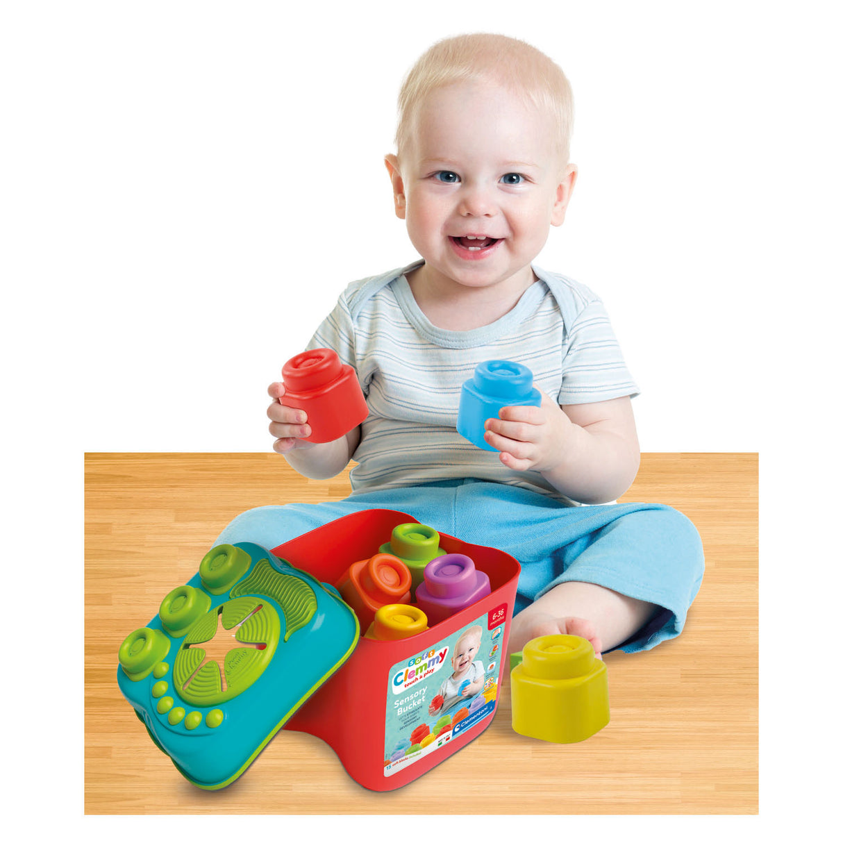 Clemenstoni Puppelchen Clemmmy Sensory Eimer mat Blocks