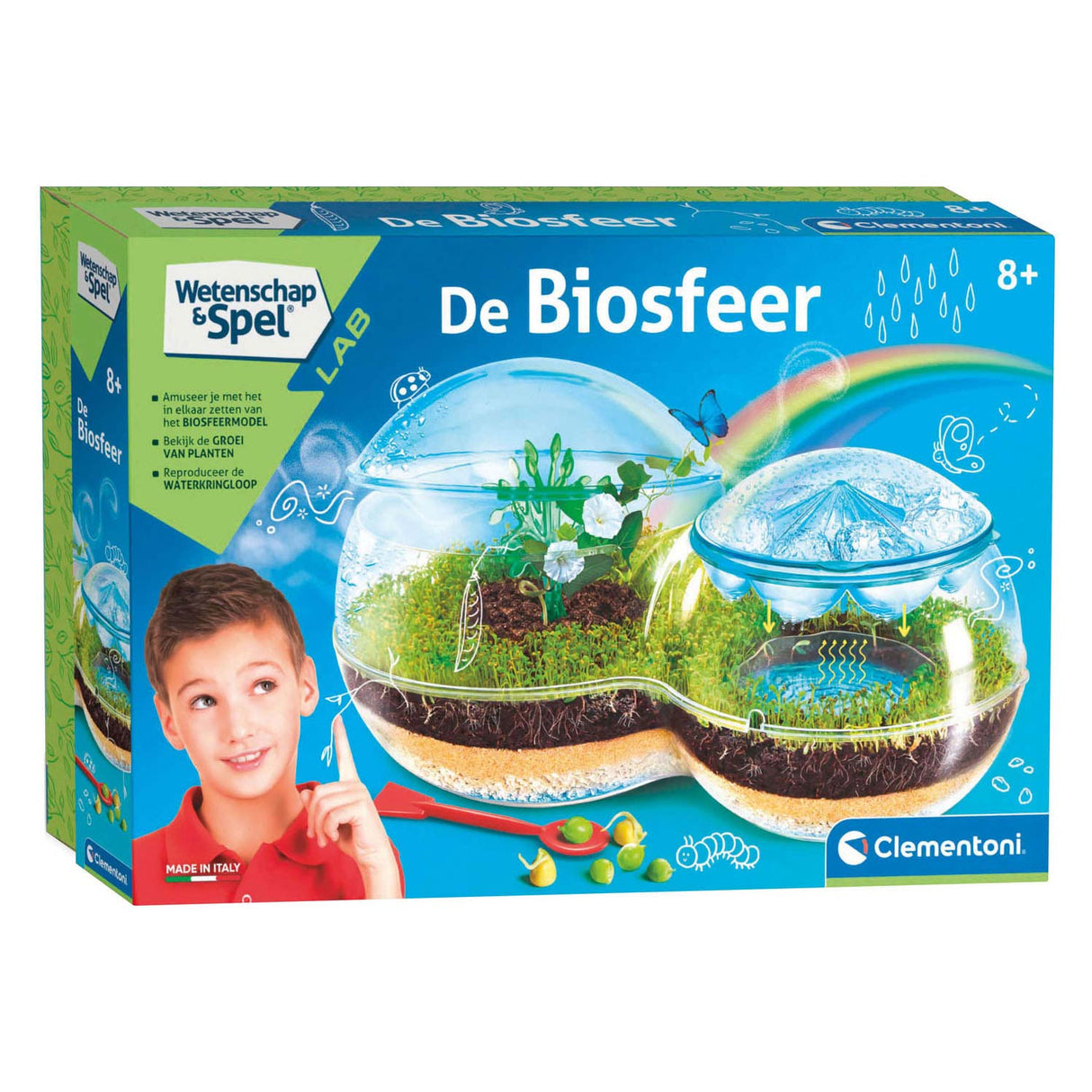 Clementoni Wissenschaftsspiel – Die Biosphäre – Experimentierbox – Wissenschaftslabor – ab 8 Jahren