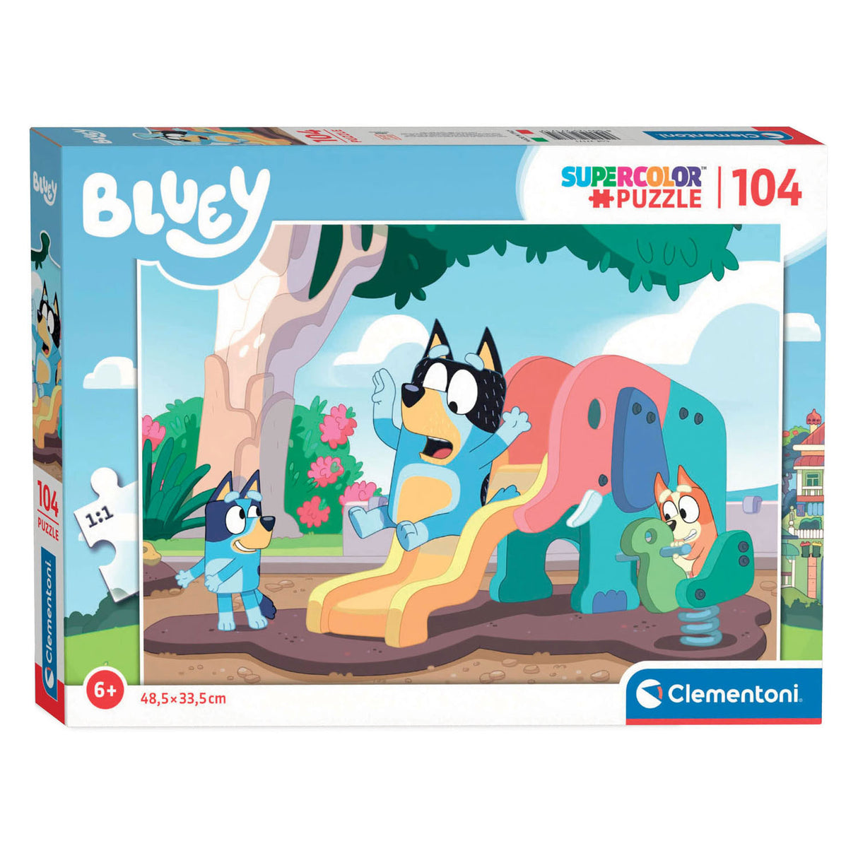 Clementoni Jigsaw Puzzle Bluey On the Slide, 104t.