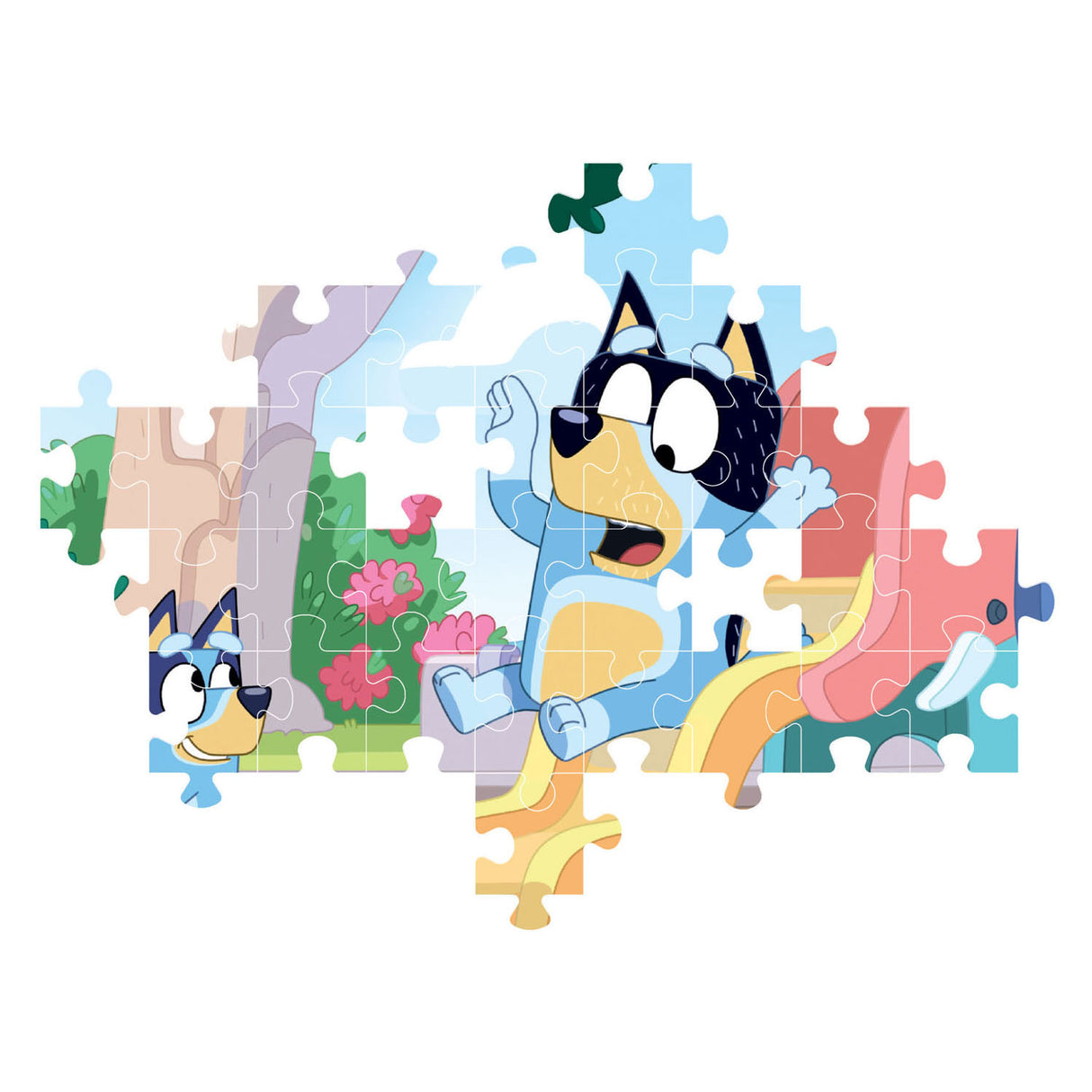 Cleemononi jigsaw Puzzle Bluey op der Rutsch, 104st.