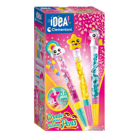 Clementoni-Idee – Glitzerstifte – Bastelpaket voller Zubehör – Das kreative Geschenk – Glitzerstifte basteln – ab 6 Jahren