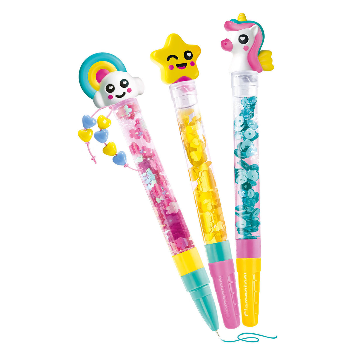 Clementoni-Idee – Glitzerstifte – Bastelpaket voller Zubehör – Das kreative Geschenk – Glitzerstifte basteln – ab 6 Jahren