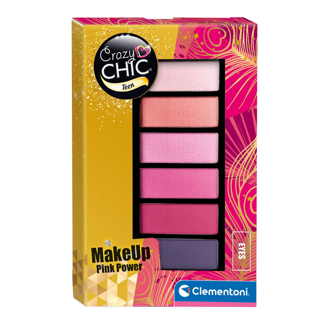 Clementoni Crazy Chic Lidschattenpalet Pink Power, 6 Farben