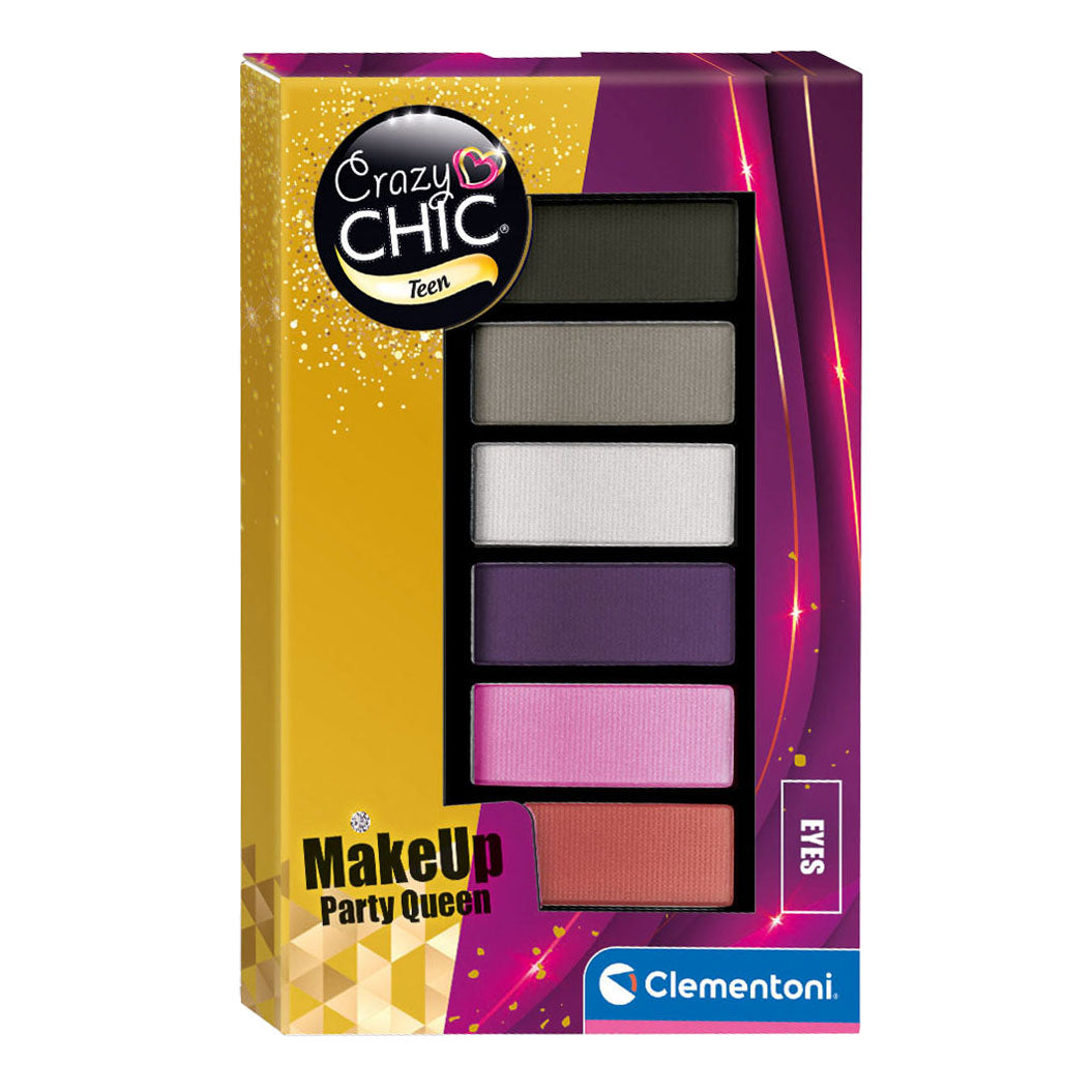 Clementoni Crazy Chic Lidschatten Palet Party Queen, 6 Farben