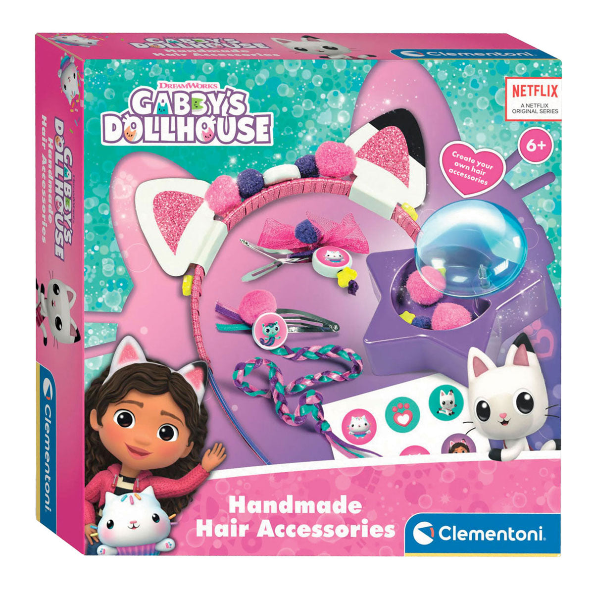 Set de accesorios para el cabello de la casa muñeca de Clementoni Gabby