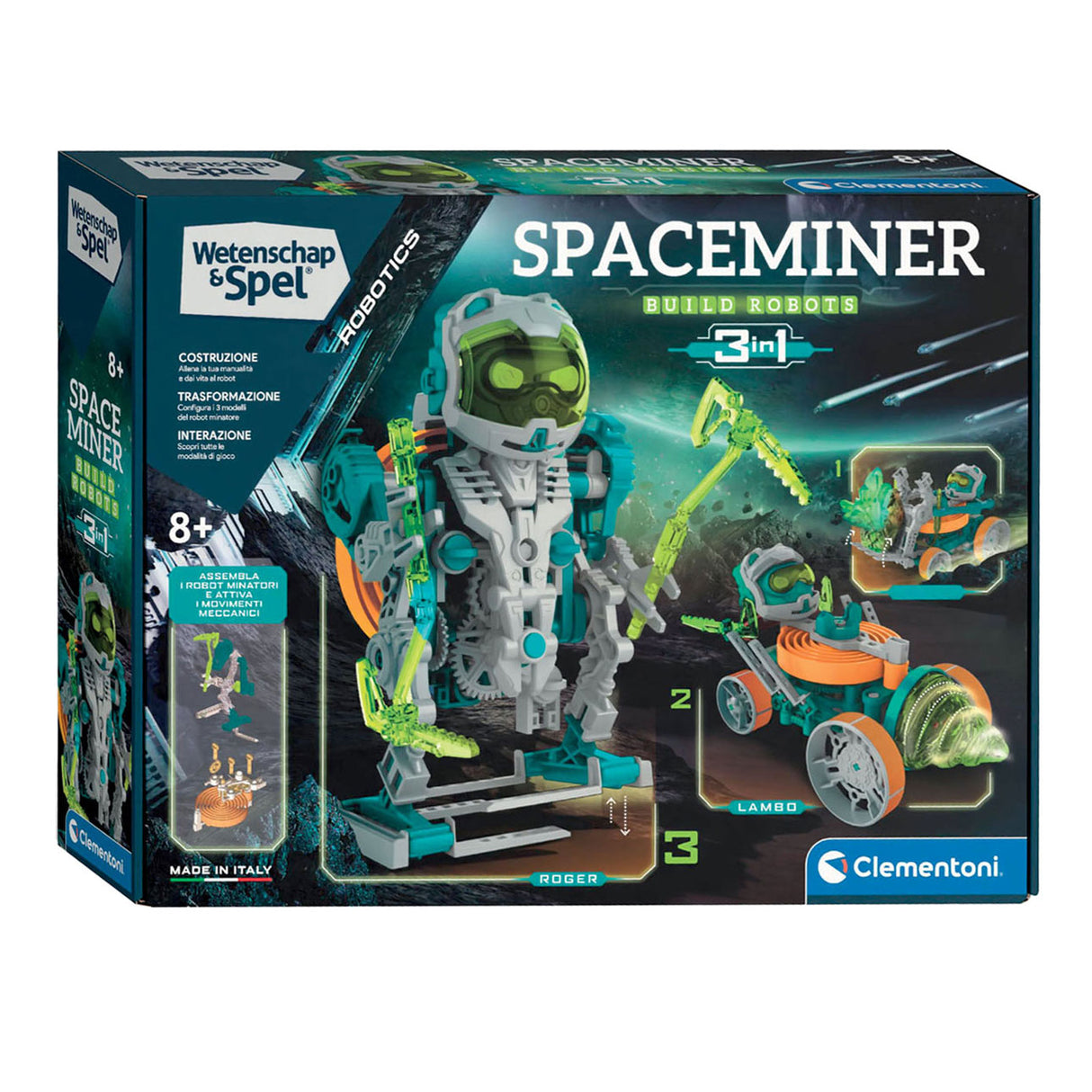 Clementoni Science and Spel - Space Miner Robotics 3in1 Konstruktionssats