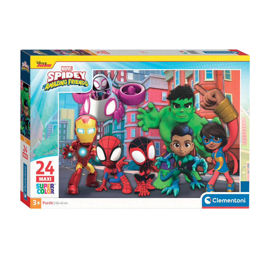 Clementoni legpuzzel super color maxi spidey, 24st.