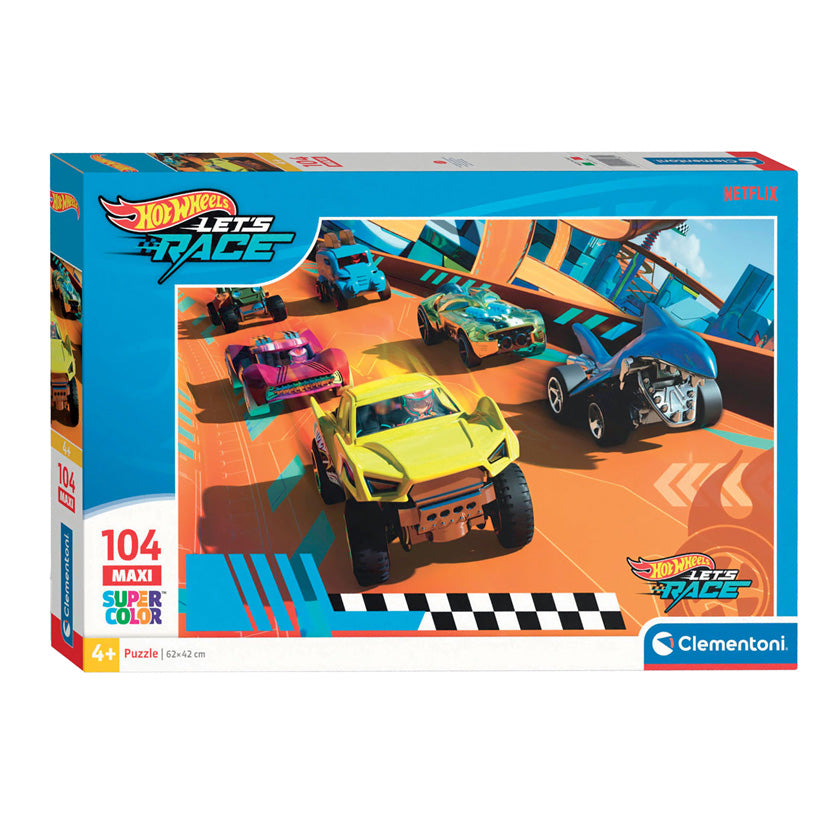 Clementi Jigsaw Puzzle Super Color Maxi Hot Wheels, 104st.