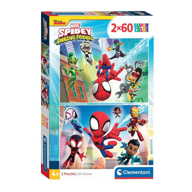 Clementi Jigsaw Puzzle Super Color Spidey in njegovi neverjetni prijatelji 2x60st.