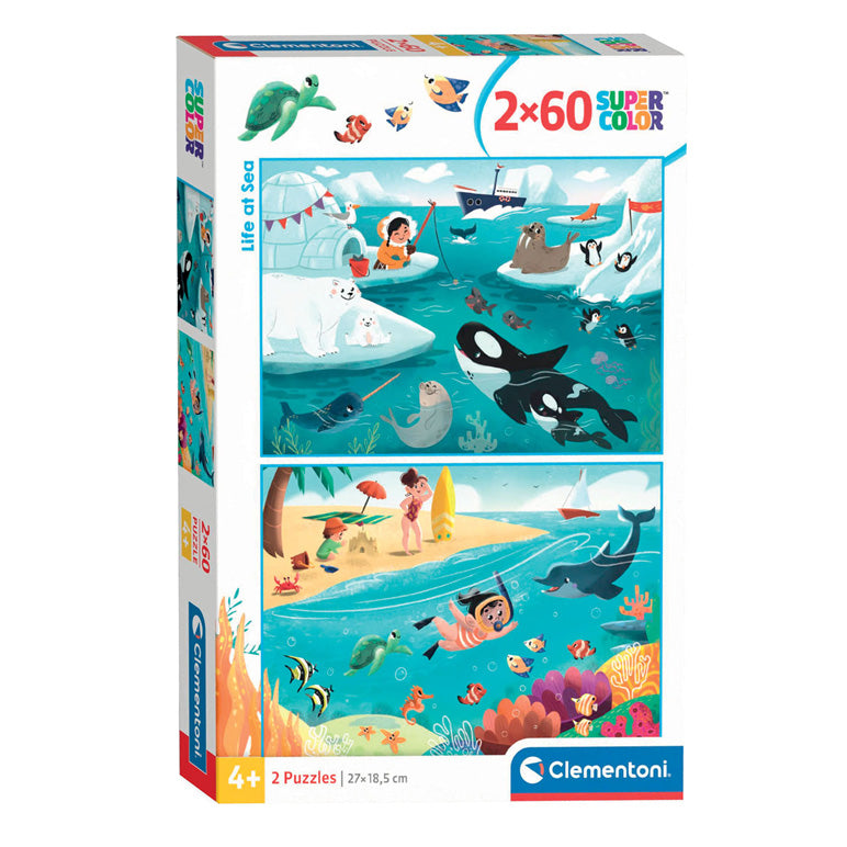 Clementoni Jigsaw Puzzle Super Color Life till sjöss, 2x60st.