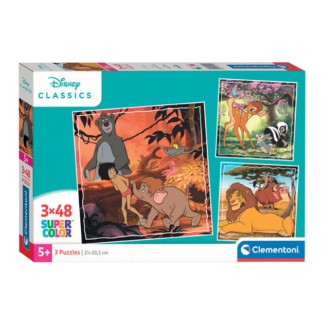 Disney Legpuzzel Super Color Vierkant Classics II, 3x48st.