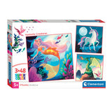 Clementoni Jigsaw Puzzle Super Color Square Fantasy, 3x48st.