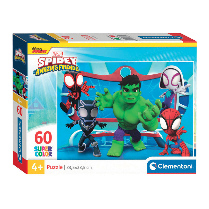 Clementoni legpuzzel super color spidey, 60st.