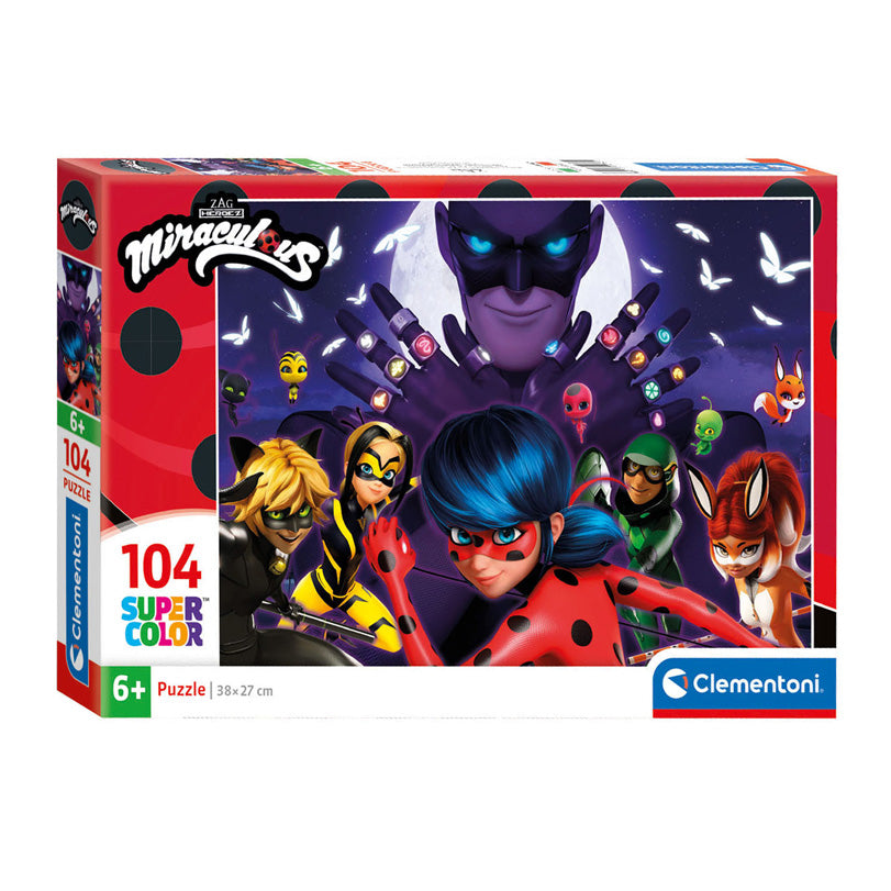 Clementoni legpuzzel super color valutare in miraculous, 104st.