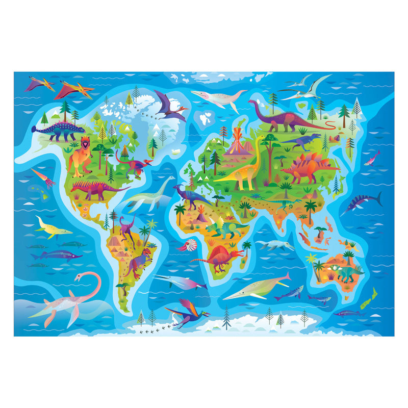 Clementoni legpuzzel super color dinosaurus map, 180st.