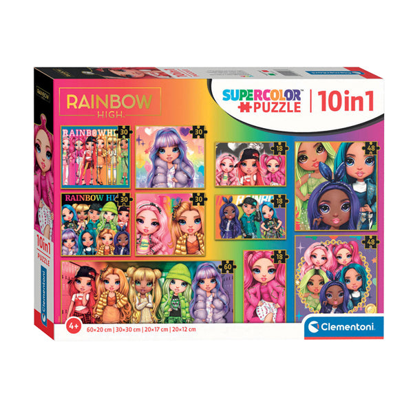 Clementoni legpuzzel super color 10in1 rainbow high