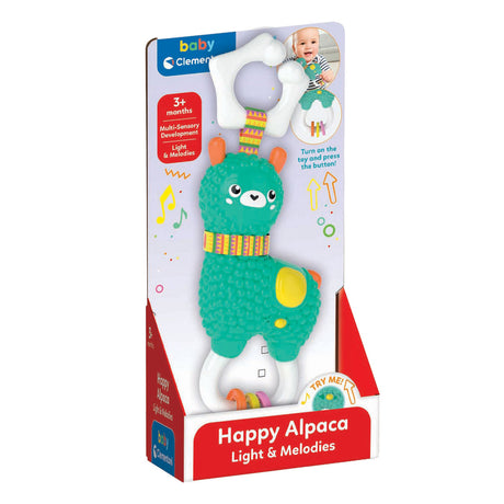 Clementoni babyfröhliche Alpakarassel mit Licht und Ton