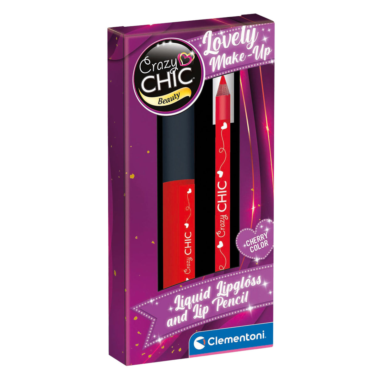 Clementoni Crazy Chic Lipgloss und Lipliner Kirschrot