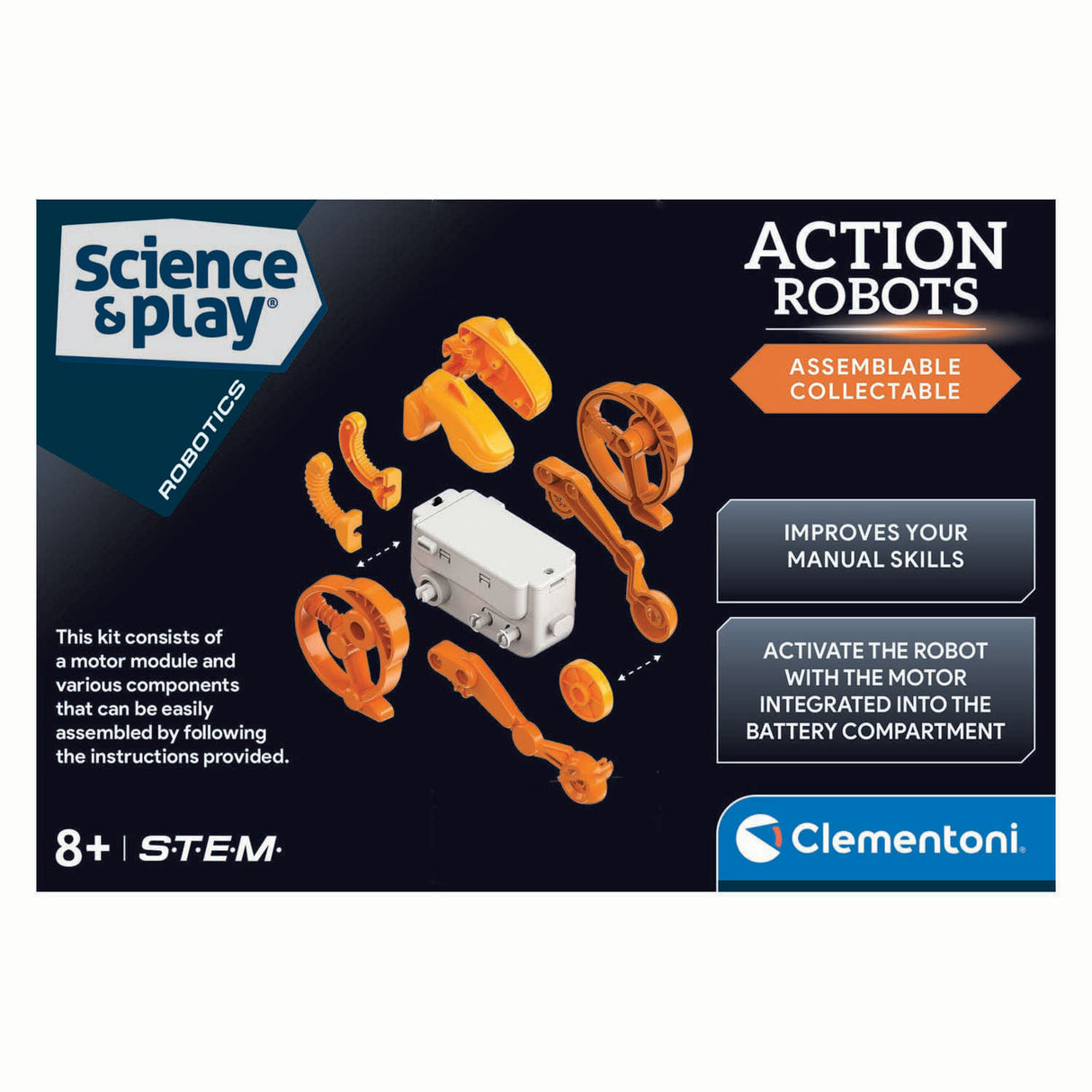Clementoni – Läuferroboter – Wissenschaftsspiel – Stimmspielzeug – Bausatz – ab 8 Jahren