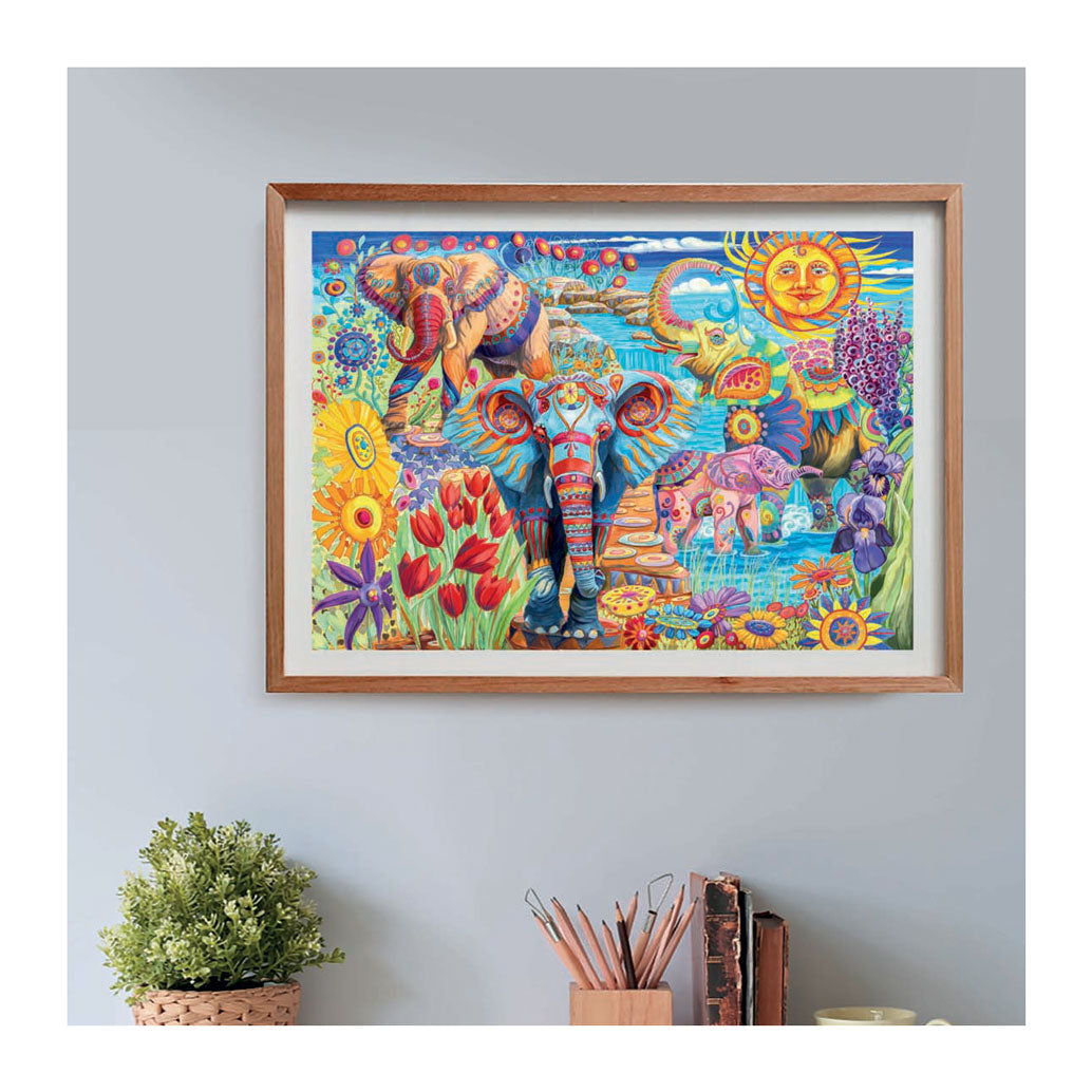 Clementoni Puzzle-Kunstwerk Elefantenkarneval, 500 Teile.