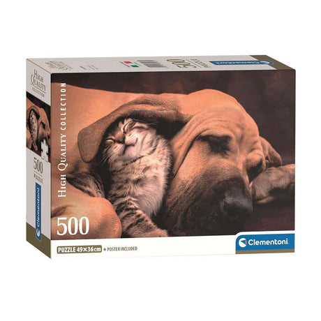 Clementoni Puzzle Hund und Katze, 500 Teile.