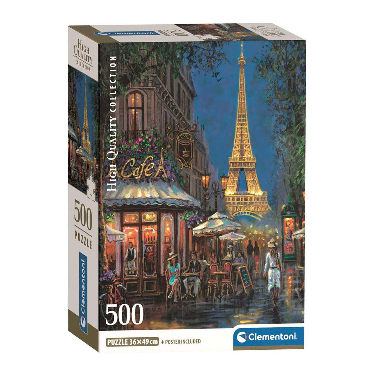 Clementoni-Puzzle Nacht im Eiffel-Café, 500 Teile.
