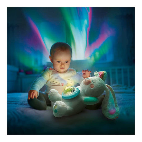 Clementoni - Babyspielzeug - Kuscheltier mit Nordlichtprojektor - ab 0 Monaten