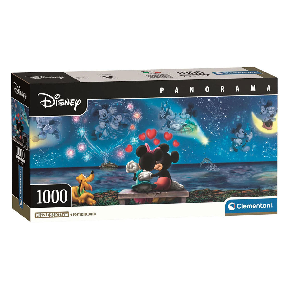 Clementoni Puzzle Mickey und Minnie Panorama - 1000 Teile.