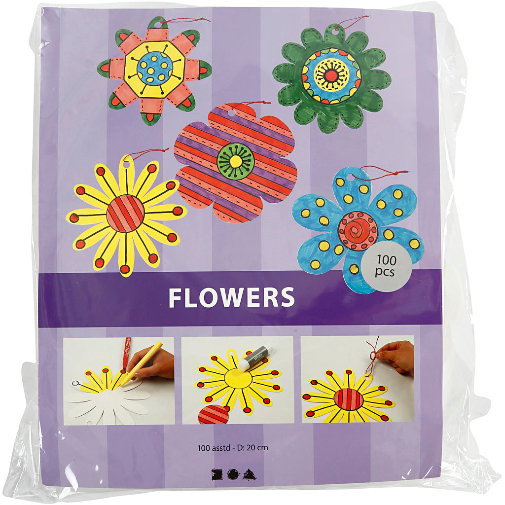 Creativ Company Blumen, D 20 cm, 400 g, weiß, 5x20 Stück 1 Box
