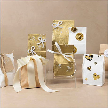 Creativ Company Papiertüten, H: 27 cm, Maße 9x15 cm, 46 g, weiß, 100 Stück 1 Karton