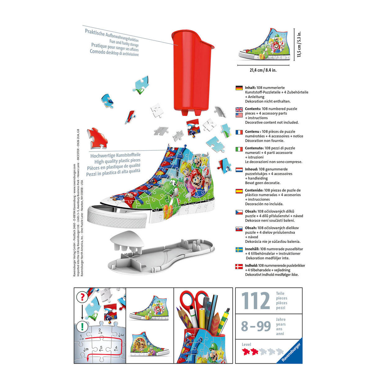 Ravensburger - Puzzle 3D - Sneaker Super Mario