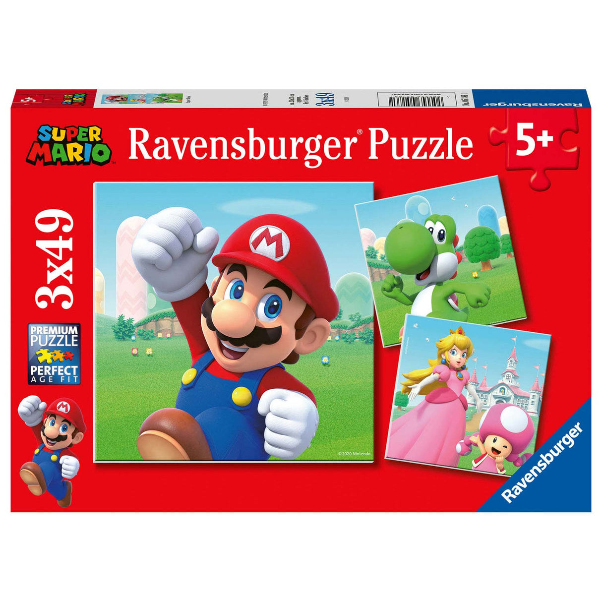 Ravensburger Super Mario Puzzel, 3x49ST.