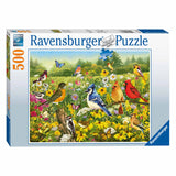 RAVENSBURGER BIRDS nel puzzle della gamba del prato, 500st.