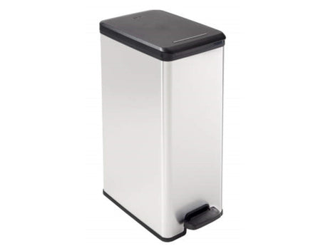 Curver Decobin Slim Abfallbehälter – 40 Liter – Metallisch