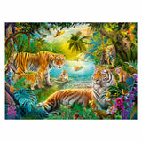 Ravensburger Puzzle Tigerfamilie in der Oase - 500 Teile.