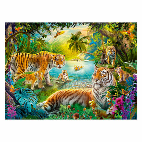Ravensburger Puzzle Tiger in der Oase – 500 Teile Puzzle.
