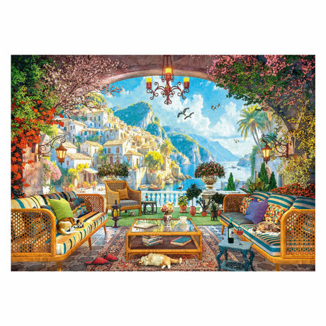 Ravensburger Puzzle Blick auf die mediterrane Terrasse - 1000 Teile.