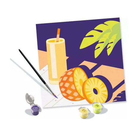 Ravensburger Malen-nach-Zahlen-Set – Kreativ-Malpaket Ananas.